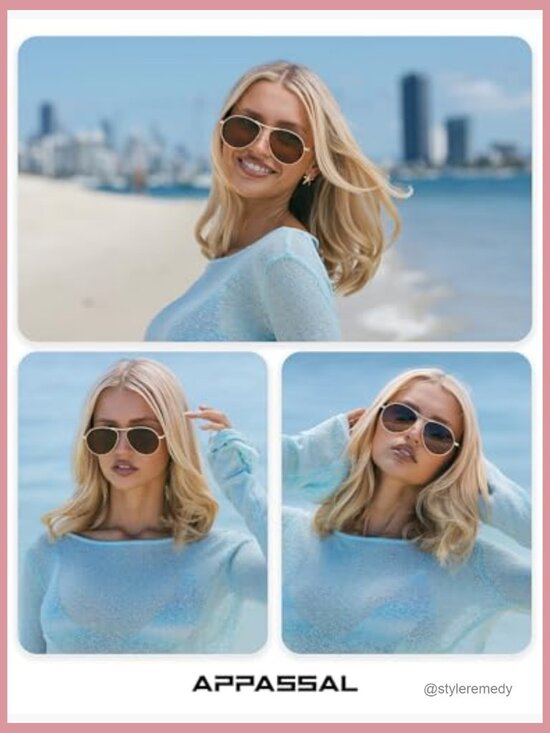 Metal Frame Aviator Sunglasses with UV400 Protection main image 7